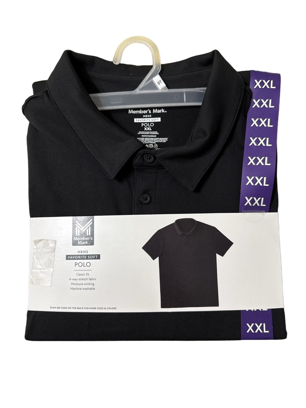 Black Men's Polo Shirt XXL
